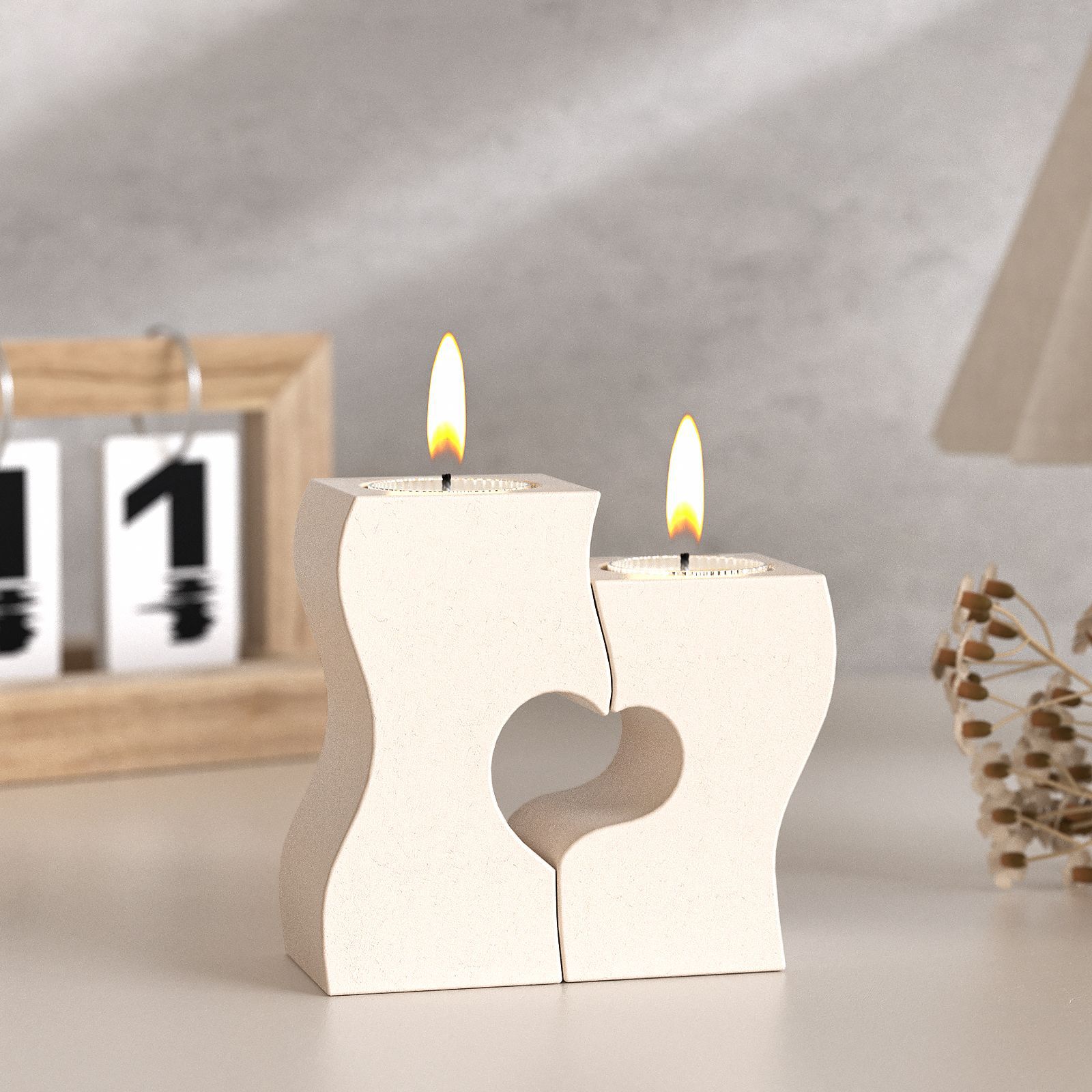 Candle Making Supplies - S Heart Candlestick Silicone Molds DIY