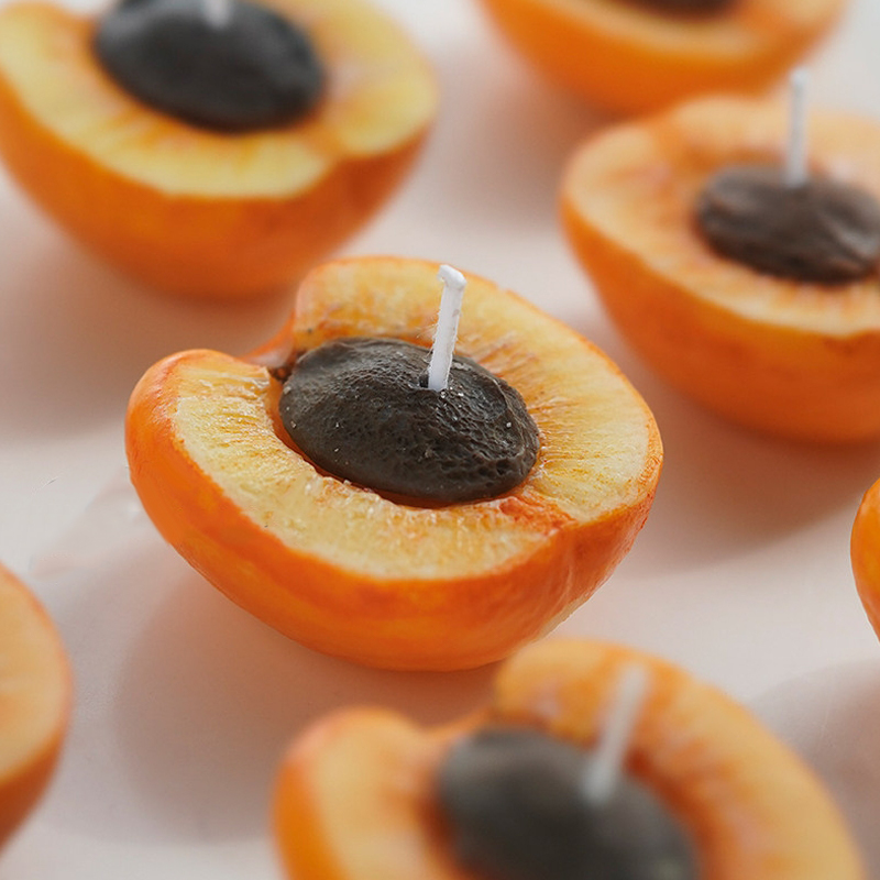 Candle Making Supplies - 3D Apricot Fruit Candle Silicone Mold
