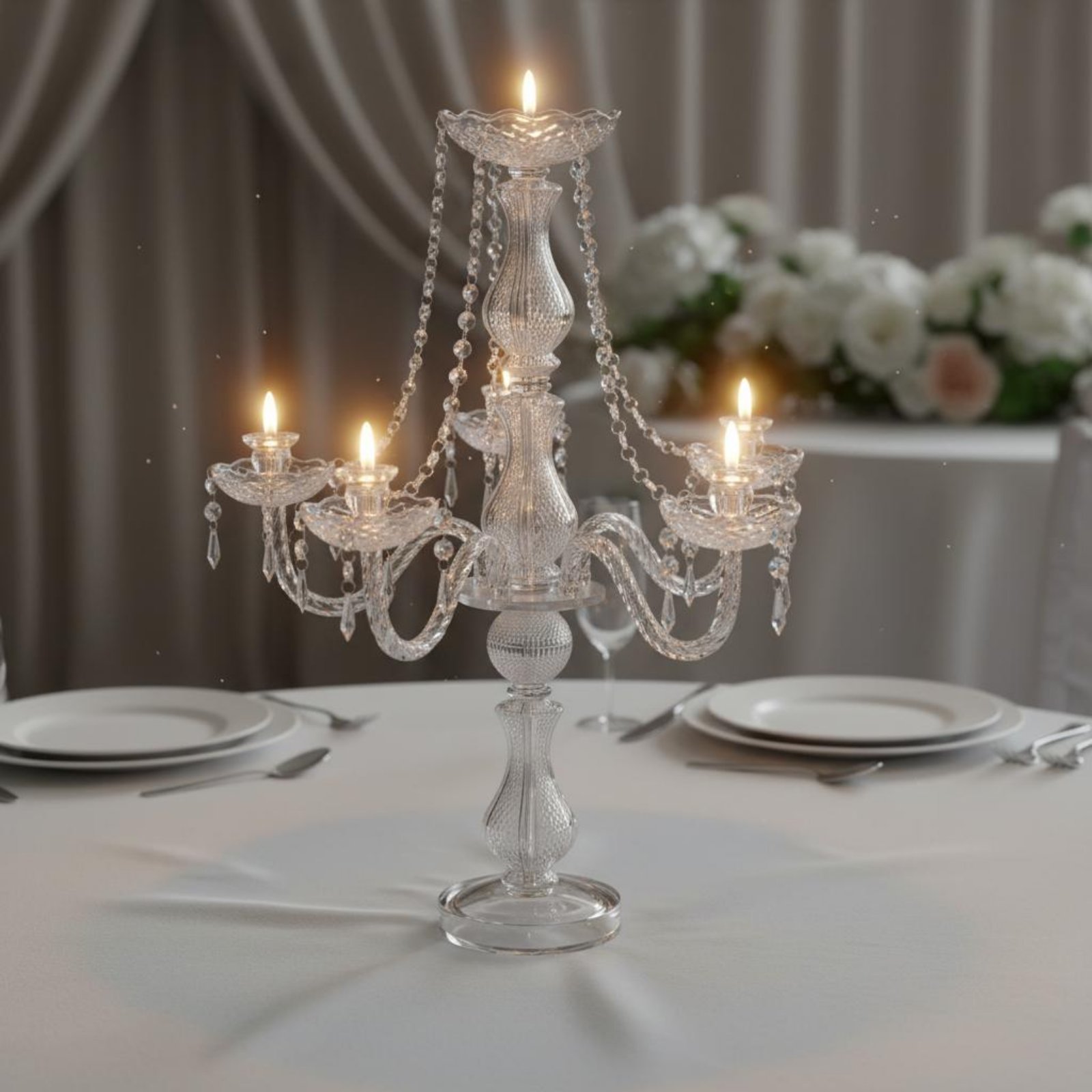 Crystal Candelabra Elegant Wed - Candle Making Supplies ulasan dan harga