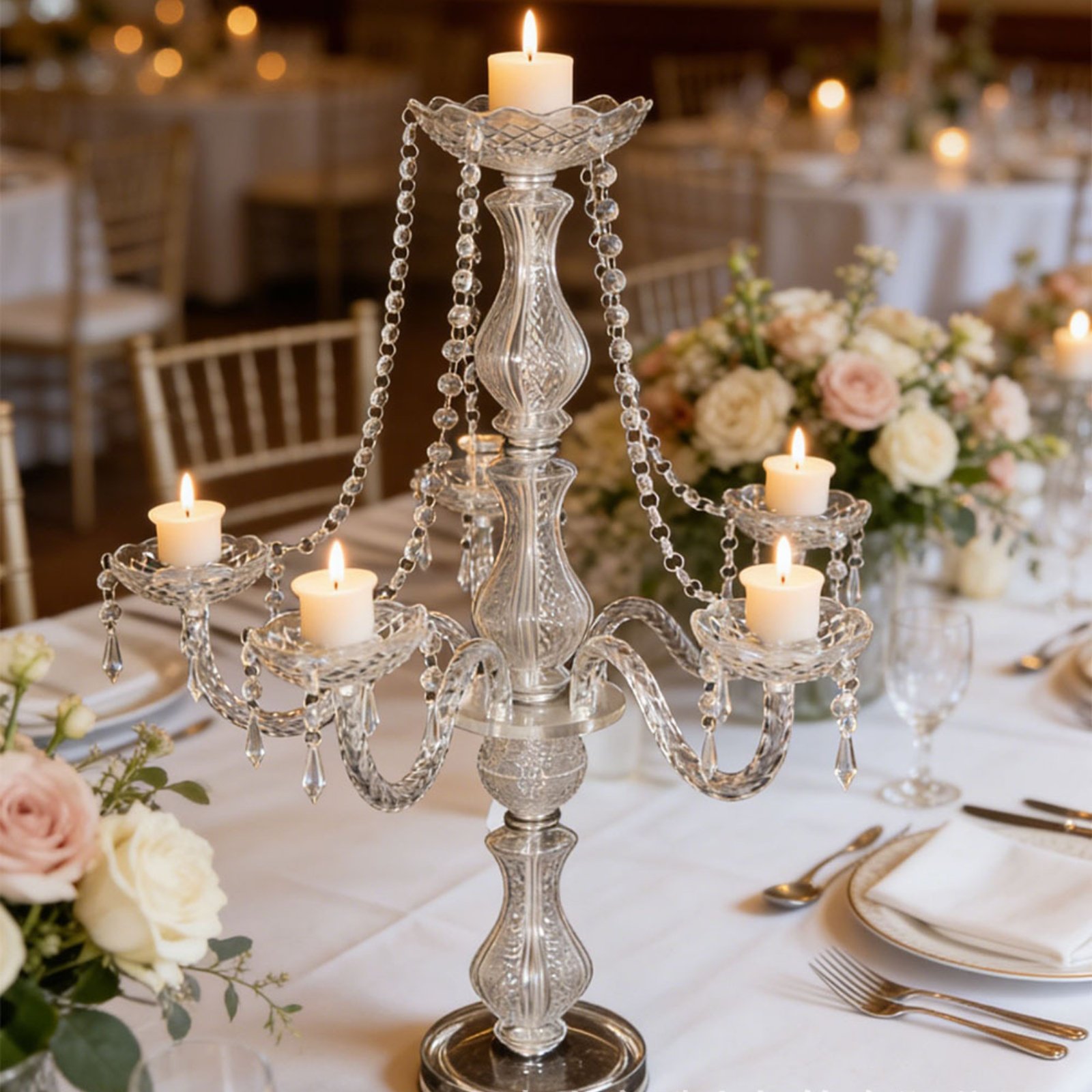 Crystal Candelabra Elegant Wed - Candle Making Supplies ulasan dan harga