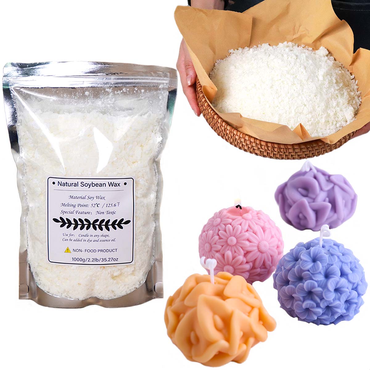 100/250/500/1000g Natural Soy  - Candle Making Kit ulasan dan harga