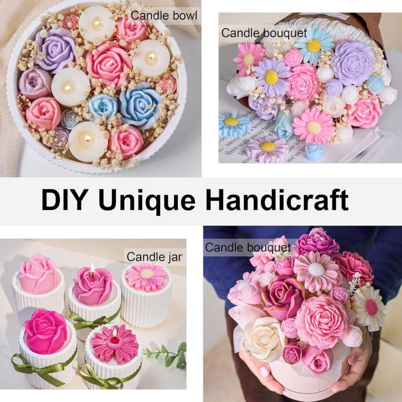 5Flower Candle Mold Set，3D Flo - Candle Making Kit ulasan dan harga