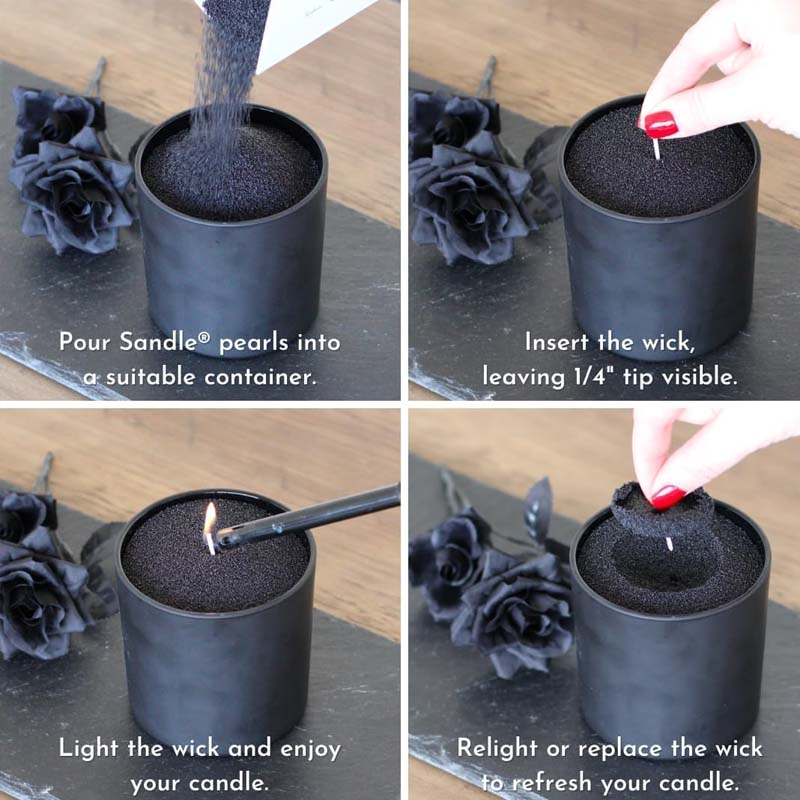 Black Candle Sand with Wick, 2 - Candle Making Video ulasan dan harga